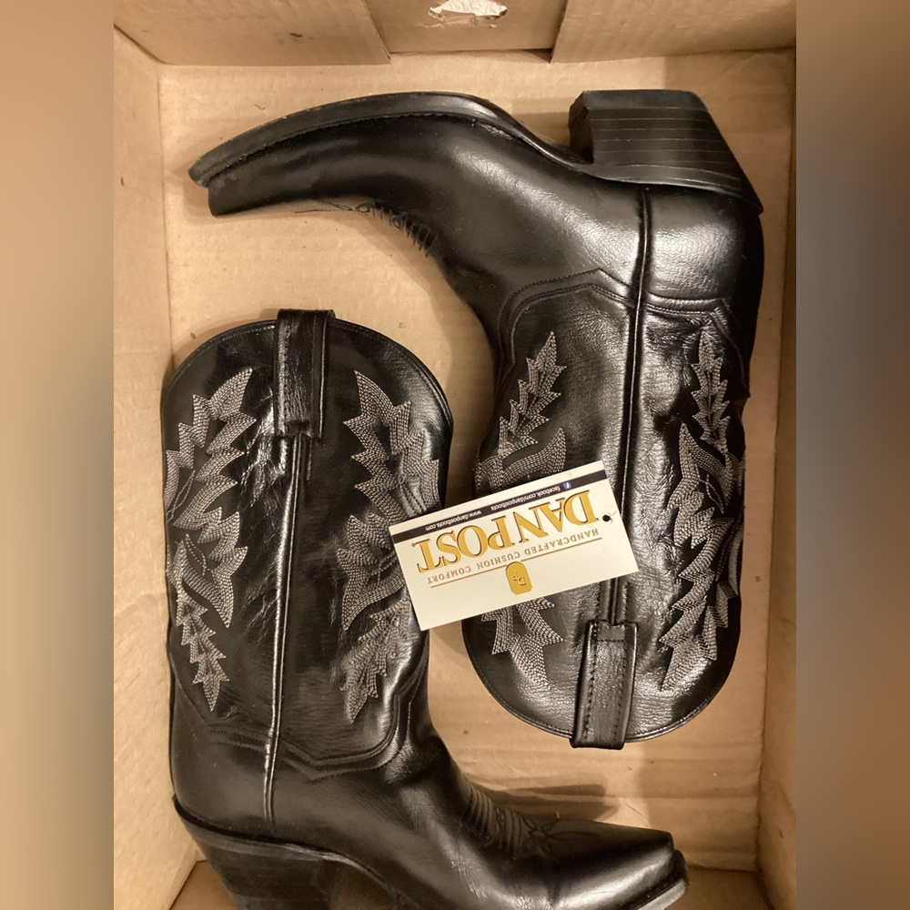 Ladies Dan Post Black Leather 6.5 boots